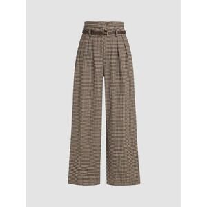 Cider Brown Houndstooth Wide Leg High-Rise Trouser Womens Size XL Dress Pants